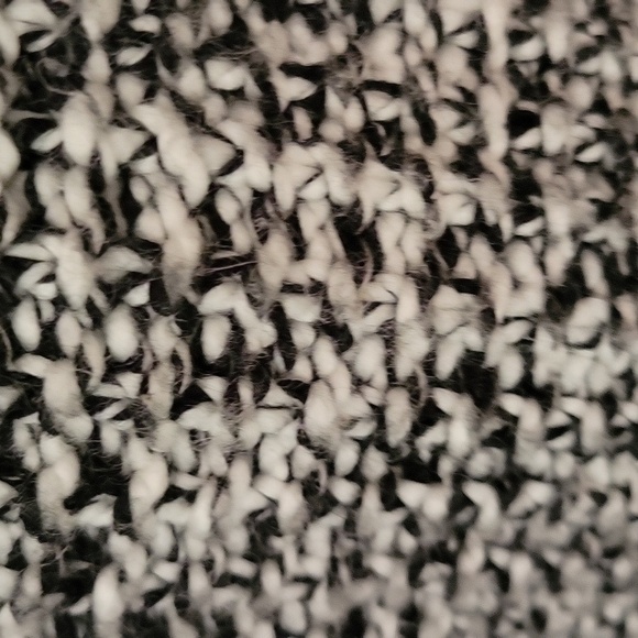 John + Jenn Knit Ribbed sweater White Black Chunky Mockneck sz.L Wool Blend Soft - Picture 15 of 16